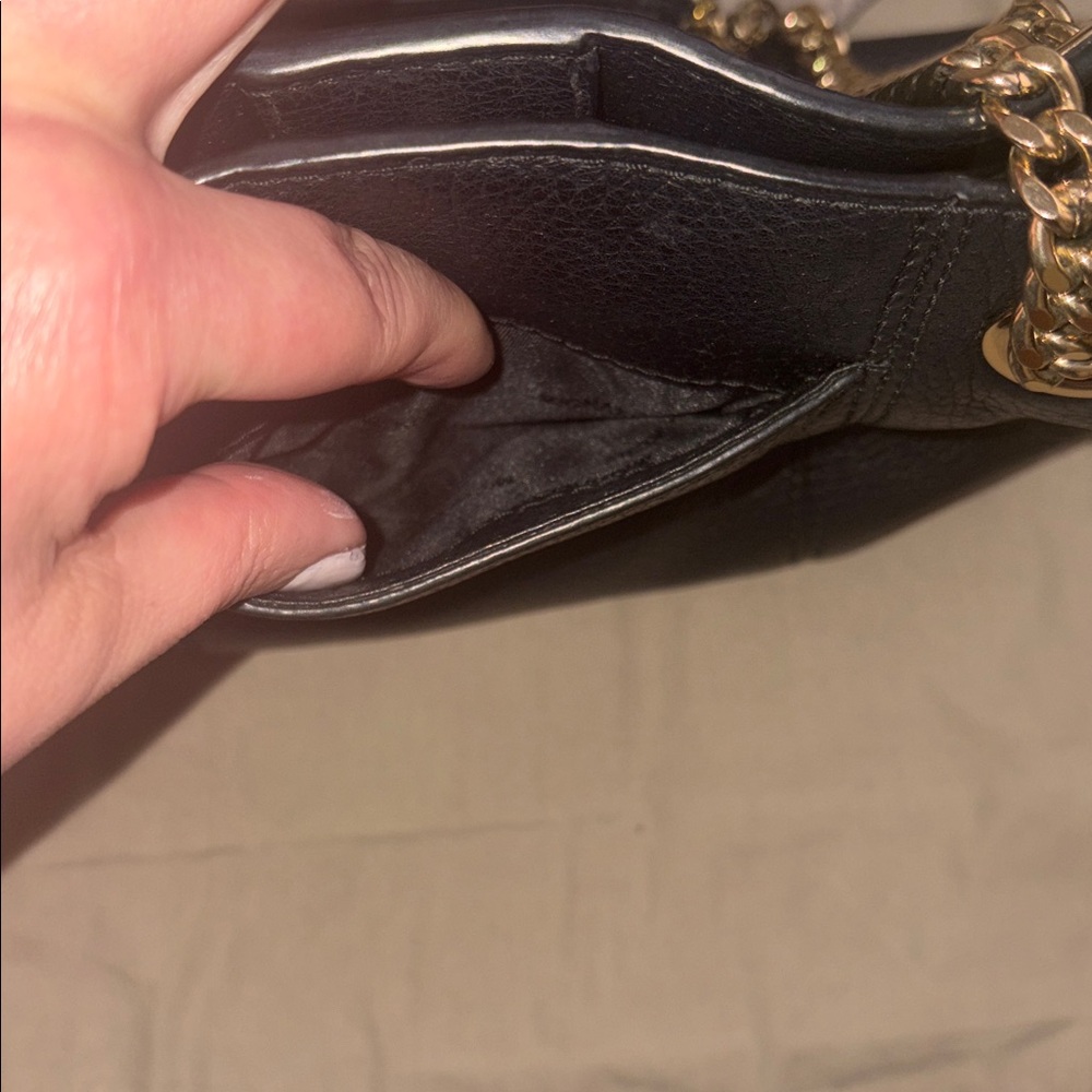 Michael Kors Black Shoulder Bag with Gold Chain - Picture 14 of 16